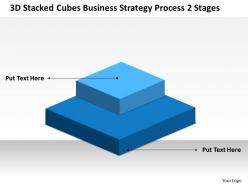 Business diagrams templates stacked cubes strategy process-2 stages powerpoint