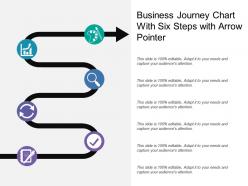 Business journey chart with six steps with arrow pointer