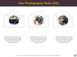 Business photography proposal template powerpoint presentation slides