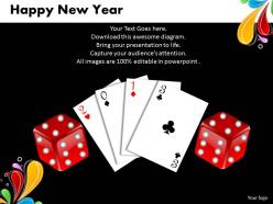 Business powerpoint templates cards and dices happy new year sales ppt slides