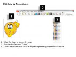 Business powerpoint templates shiney emoticon thinking face sales ppt slides