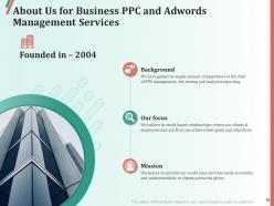 Business PPC And Adwords Management Proposal Powerpoint Presentation Slides