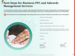 Business PPC And Adwords Management Proposal Powerpoint Presentation Slides