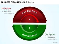 Business process circle showing interconnected ideas 2 stages halves powerpoint templates 0712