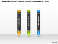 Business process flow chart downwards 3 stages powerpoint templates ppt backgrounds for slides