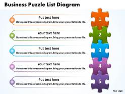 Business puzzle list diagarm free powerpoint templates download