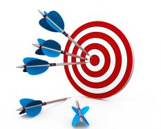 Business success concept and target stock photo