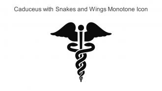 Caduceus With Snakes And Wings Monotone Icon In Powerpoint Pptx Png And Editable Eps Format