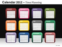 Calendar 2012 time planning powerpoint presentation slides db