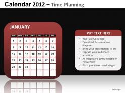 Calendar 2012 time planning powerpoint presentation slides db