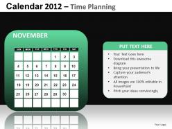 Calendar 2012 time planning powerpoint presentation slides db