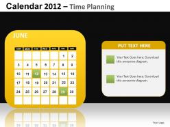 Calendar 2012 time planning powerpoint presentation slides db