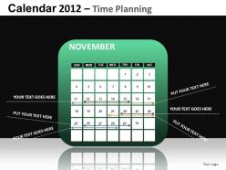 Calendar 2012 time planning powerpoint presentation slides db