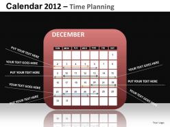 Calendar 2012 time planning powerpoint presentation slides db