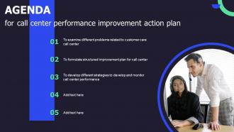 Call Center Performance Improvement Action Plan Powerpoint Presentation Slides