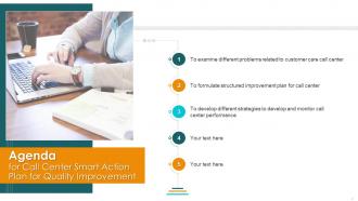 Call Center Smart Action Plan For Quality Improvement Powerpoint Presentation Slides