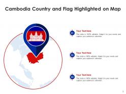 Cambodia flag country information celebrations location map