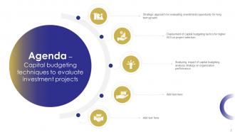 Capital Budgeting Techniques To Evaluate Investment Projects Complete Deck Attractive Graphical