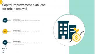 Capital Improvement Plan Icon For Urban Renewal Improvement SS