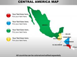 Central america continents powerpoint maps