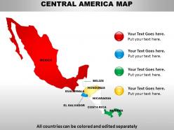 Central america continents powerpoint maps