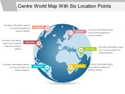 Centre world map with six location points