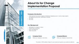 Change Implementation Proposal Powerpoint Presentation Slides