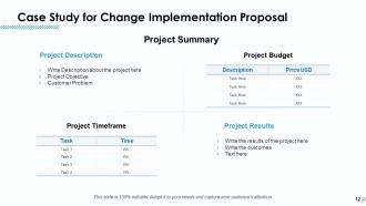 Change Implementation Proposal Powerpoint Presentation Slides