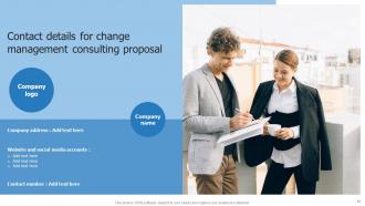 Change Management Consulting Proposal Powerpoint Presentation Slides