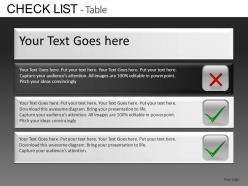 Check list table powerpoint presentation slides db