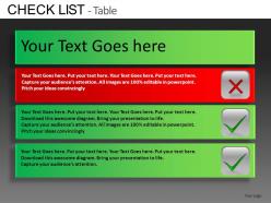 Check list table powerpoint presentation slides db