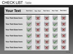 Check list table powerpoint presentation slides db