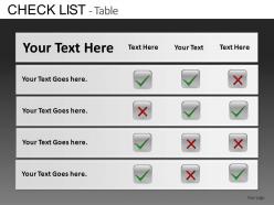 Check list table powerpoint presentation slides db