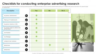 Checklists For Conducting Enterprise Advertising Research