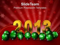 Christmas sermons merry new year 2013 with balls background powerpoint templates