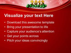 Christmas sermons merry new year 2013 with balls background powerpoint templates