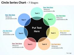 Circle series chart with big black circle in center and surrounding 7 stages powerpoint templates 0712