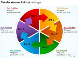 Circular arrows intertwined flow chart process pointer 6 stages powerpoint templates 0712