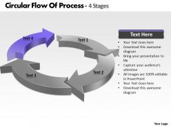 Circular flow of process 4 stages free powerpoint templates slides