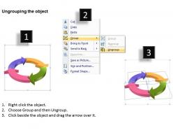 Circular flow of process 4 stages free powerpoint templates slides