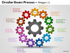 Circular gears process stages 11 powerpoint slides