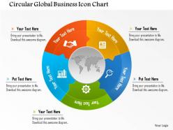 Circular global business icon chart powerpoint template