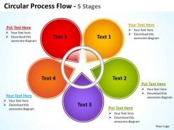 Circular process flow 5 stages shown by petals of flower powerpoint templates 0712