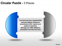 Circular puzzle 2 and 3 pieces powerpoint presentation slides