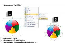 Circular puzzle 5 pieces powerpoint presentation slides