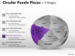 Circular puzzle pieces 5 stages