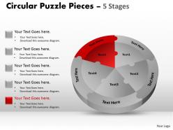 Circular puzzle pieces 5 stages