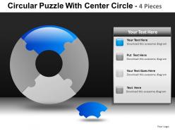 Circular puzzle with 4 powerpoint presentation slides db