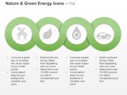 Cl four sequential green energy and nature icons ppt icons graphics