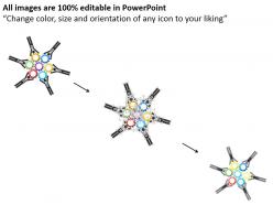 Cl teamwork concept with gears for process control powerpoint template